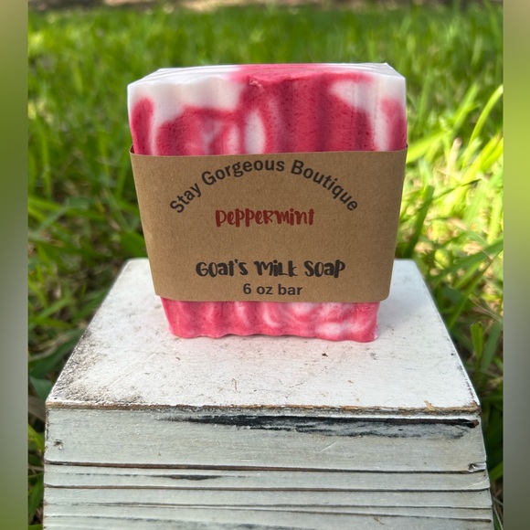 Handcrafted Peppermint Goat’s Milk Soap - Picture 2 of 9